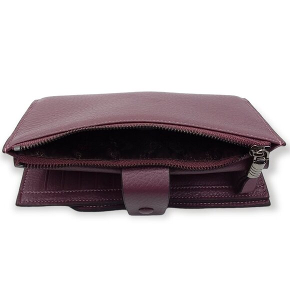 Itslife Bifold Wallet Purple Pebbled Leather RFID Large Capacity Multi Pockets - Picture 10 of 14